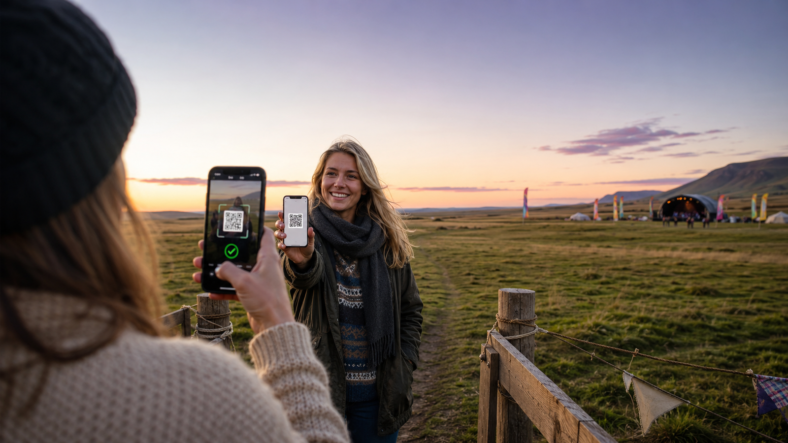 Viðburðastaður úti þar sem netsamband er takmarkað